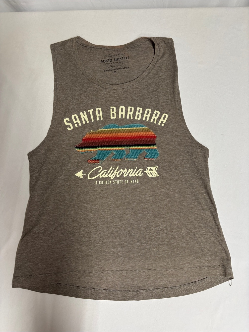ADKTD Lifestyle Santa Barbara Women’s M California Bear Graphic Tank Top